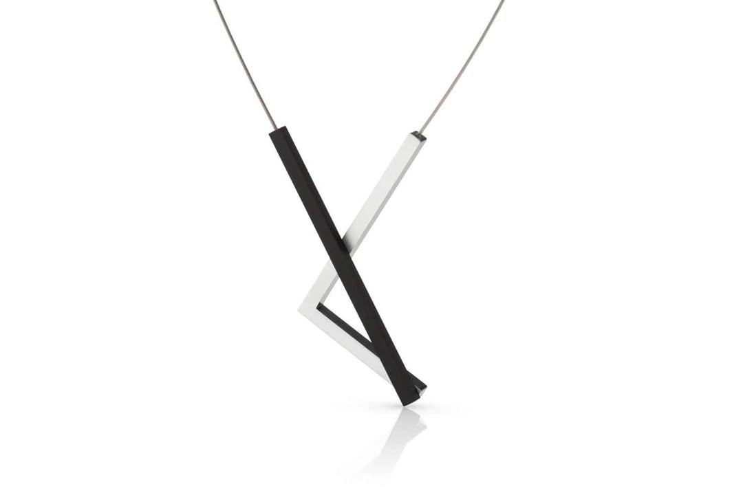Collana Dritto e angolo Nero C207Z
