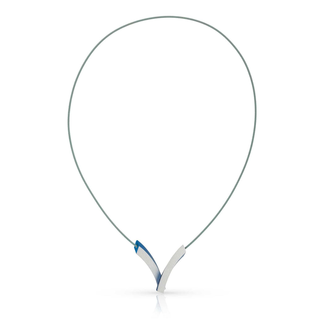 Collana archi a V sovrapposti blu C255B