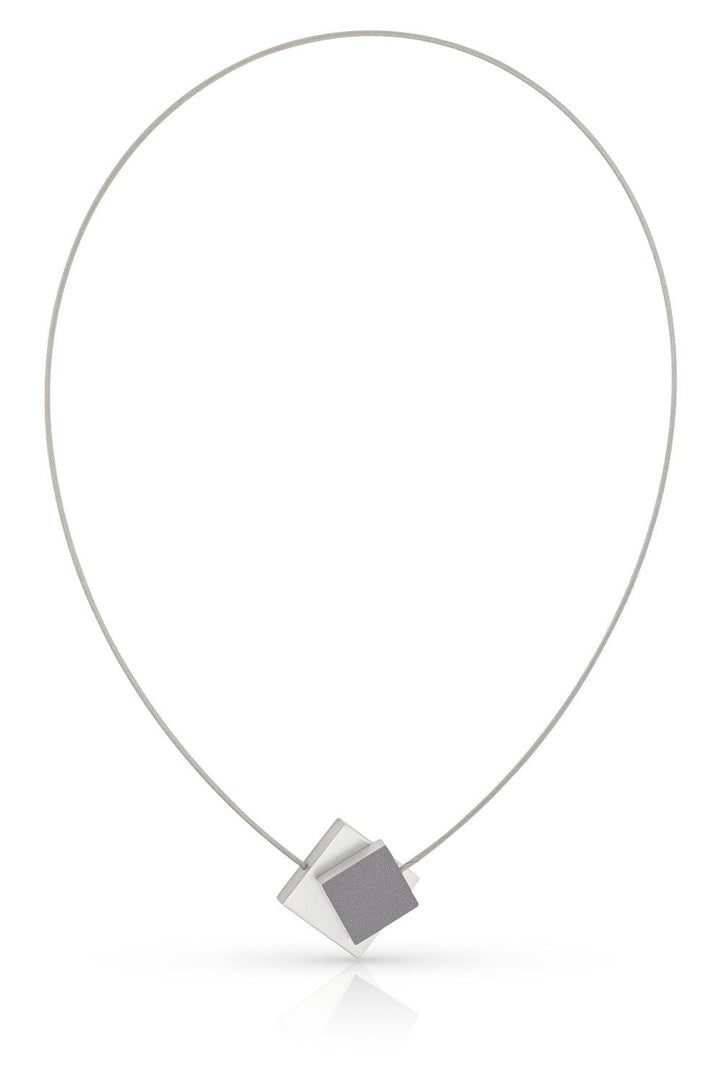 Collana quadrata con quadrato colorato C263AG