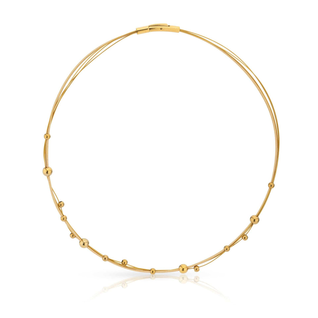 Collana con sfere giocose color oro C269G