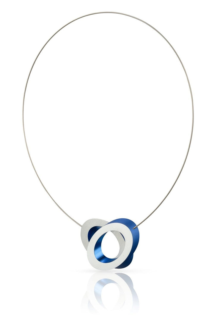 Collana ovali sovrapposti blu C70B