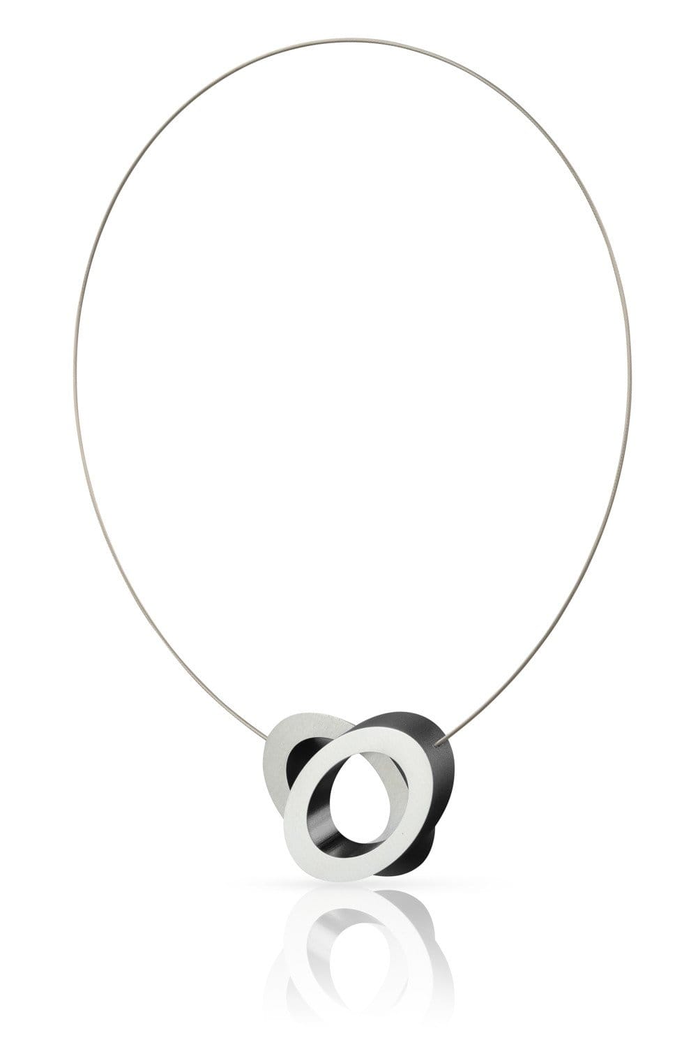 Collana ovali sovrapposti nero C70Z
