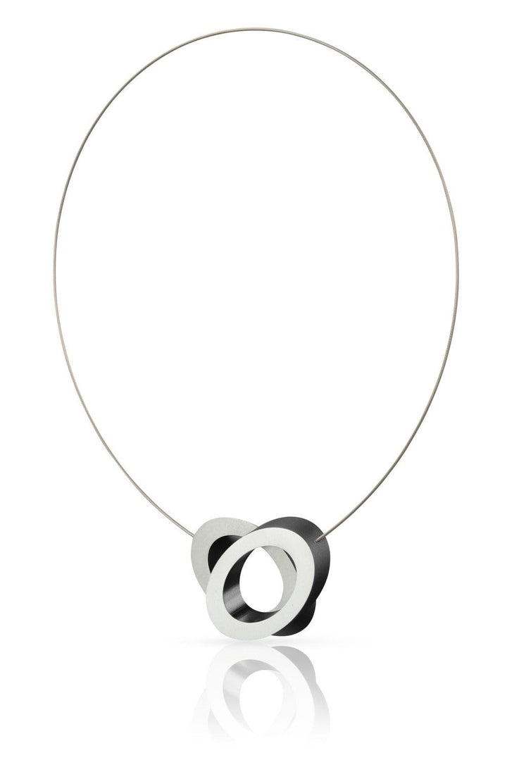 Collana ovali sovrapposti nero C70Z