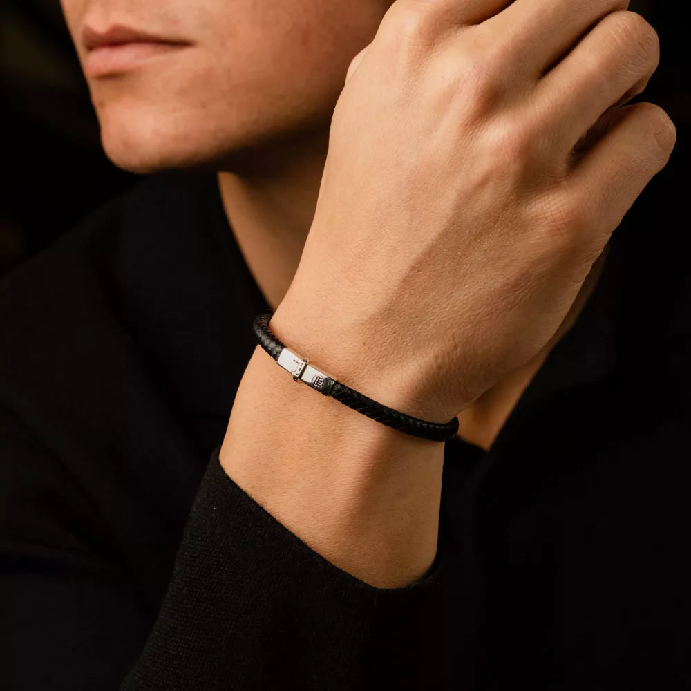 Xtra small Braided Black - Bracciale da uomo