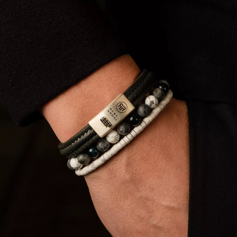 Ocean Rocks -8mm - Bracciale di perline da uomo