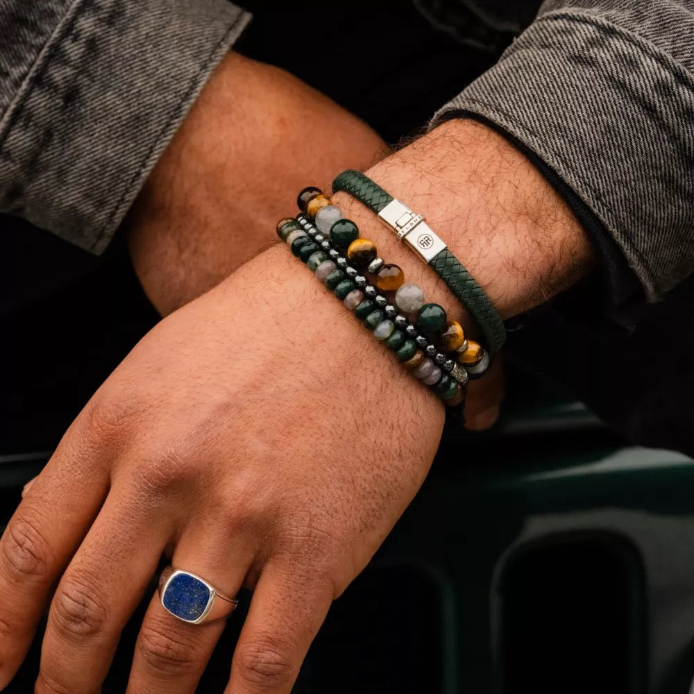 Mountain Forest - 8 mm - Bracciale di perline da uomo