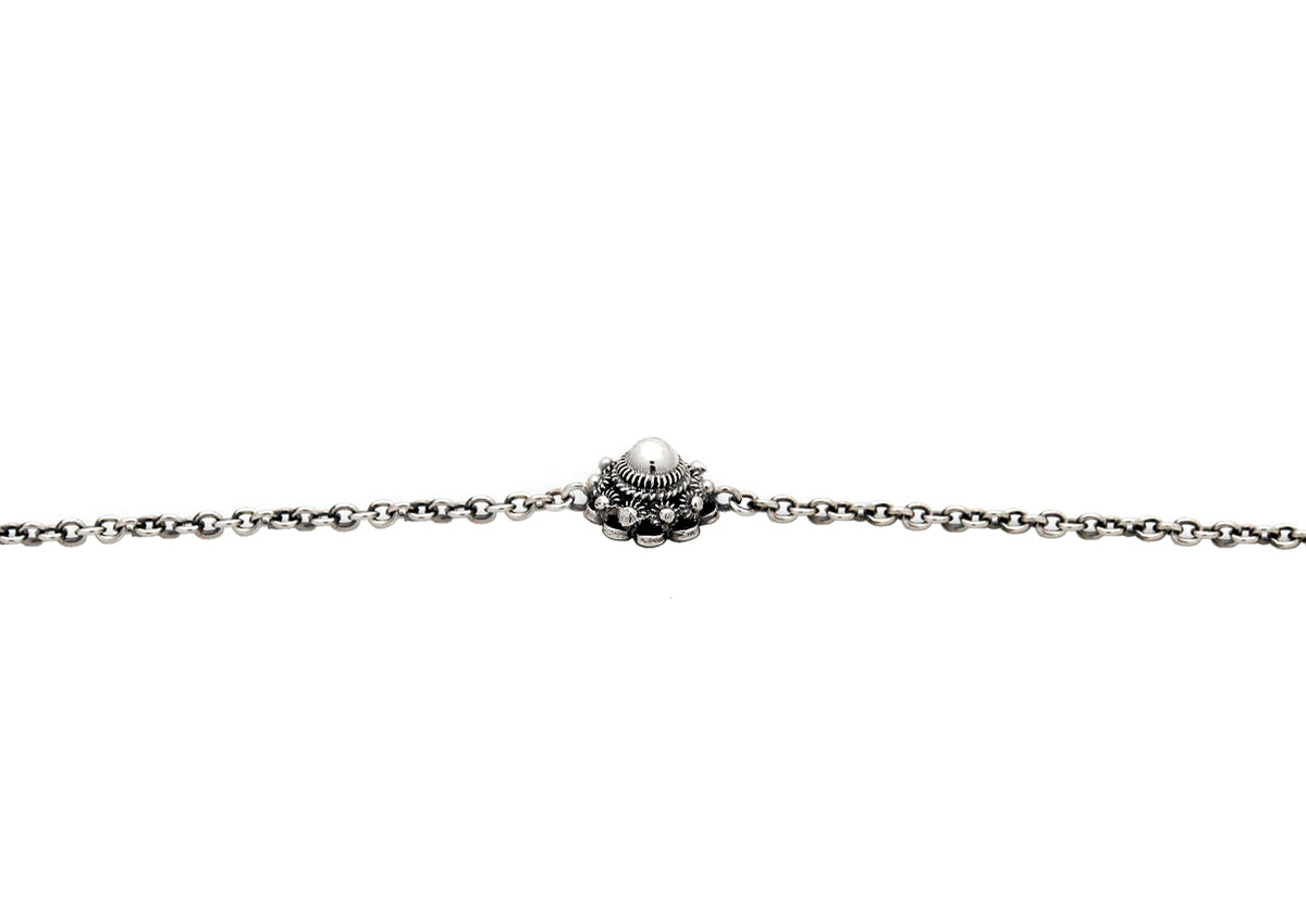 bracciale con nodo Zeeuwse di 6 mm in argento con dettagli decorativi.
