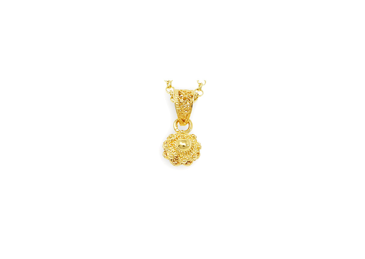 Ciondolo in oro a forma di Zeeuwse Knoop di 6 mm con dettagli elaborati.