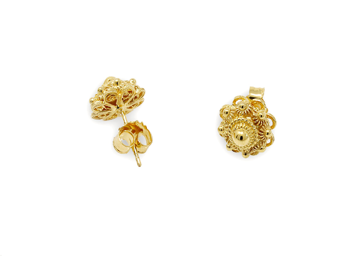 Orecchini in oro con design a forma di 'Zeeuwse Knop' di 10 mm.
