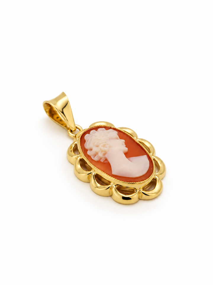 ciondolo vintage in oro 14k cammeo 1,8gr