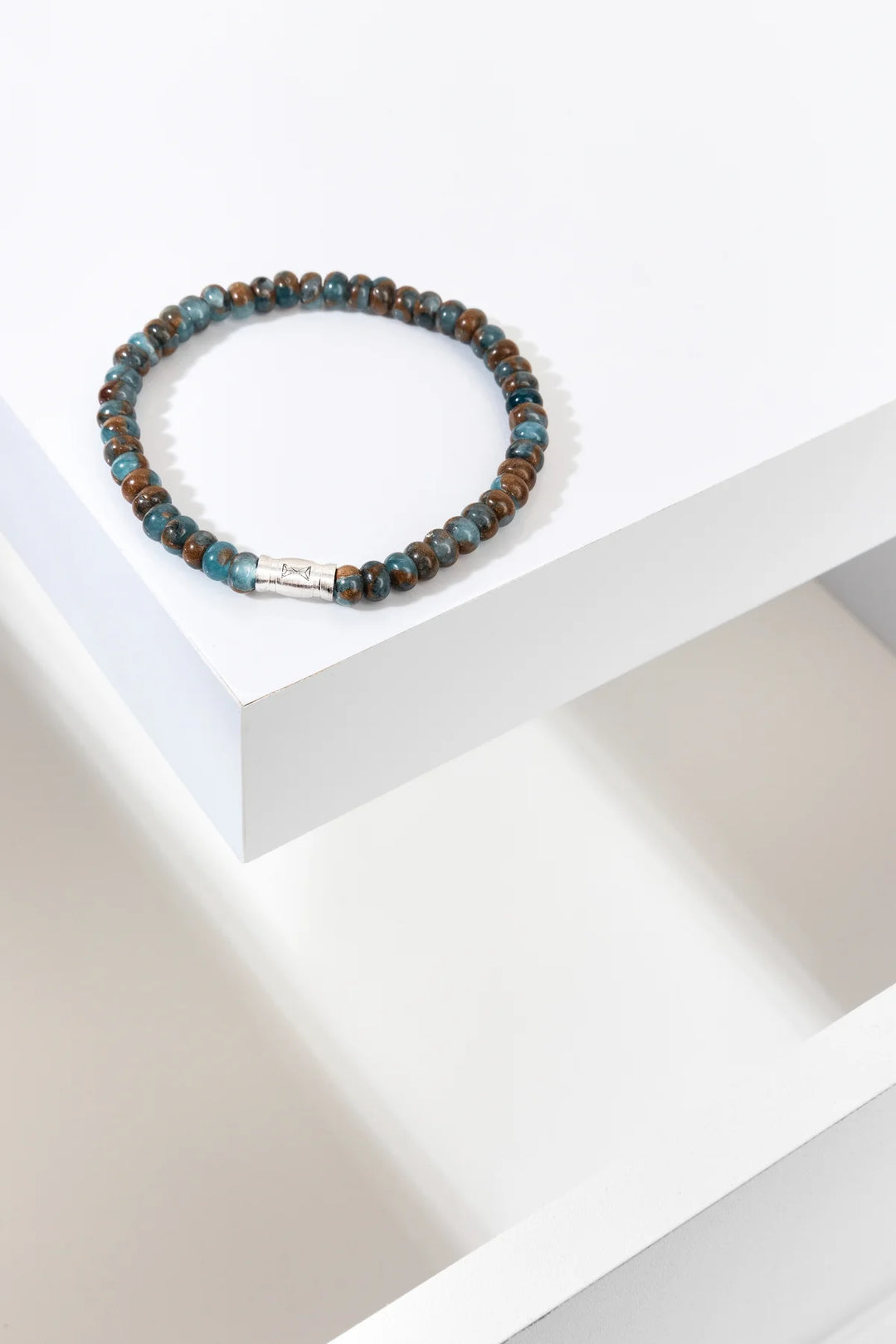 Bracciale di perline da uomo - Aqua Terra Oval - 6mm