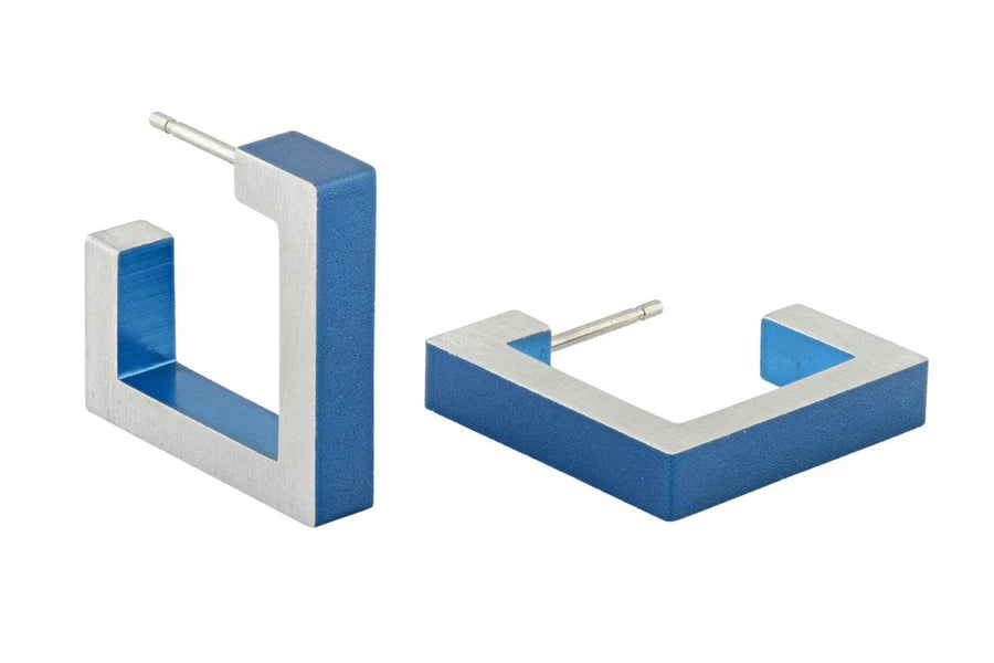 Creoli quadrati blu O11B