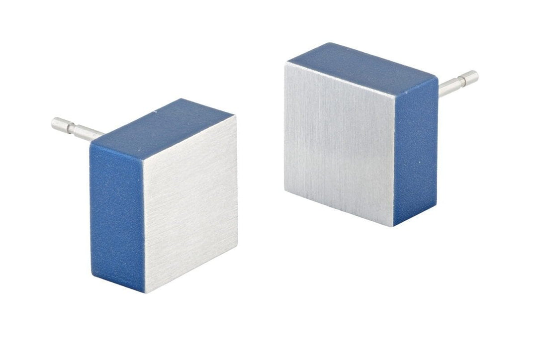 Orecchino a perno quadrato blu O15B