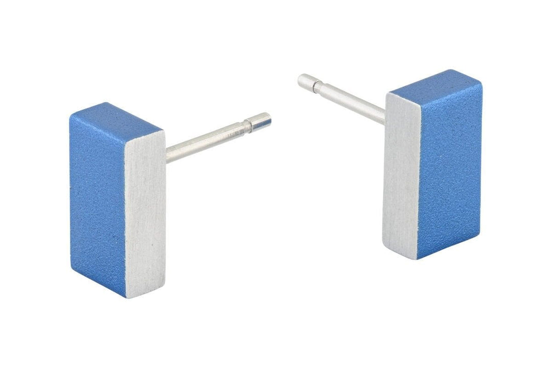Orecchino a Perno Rettangolo Blu O23B