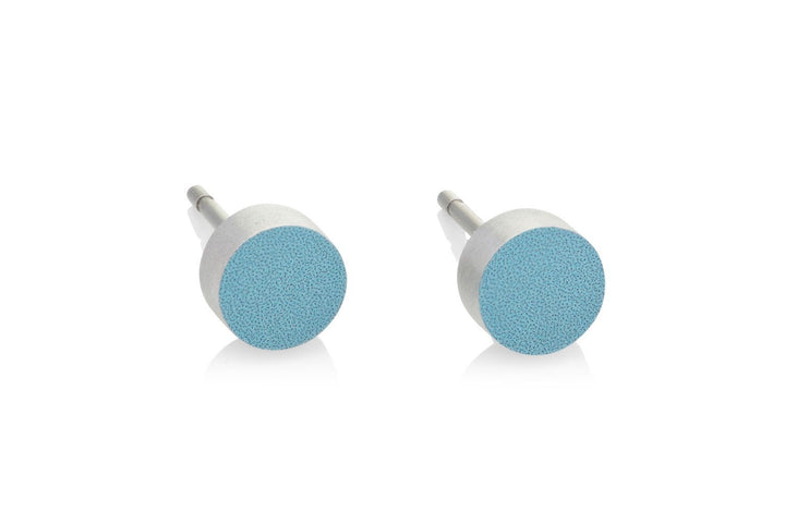 Orecchino a Perno Piccolo tondo Blu O36B