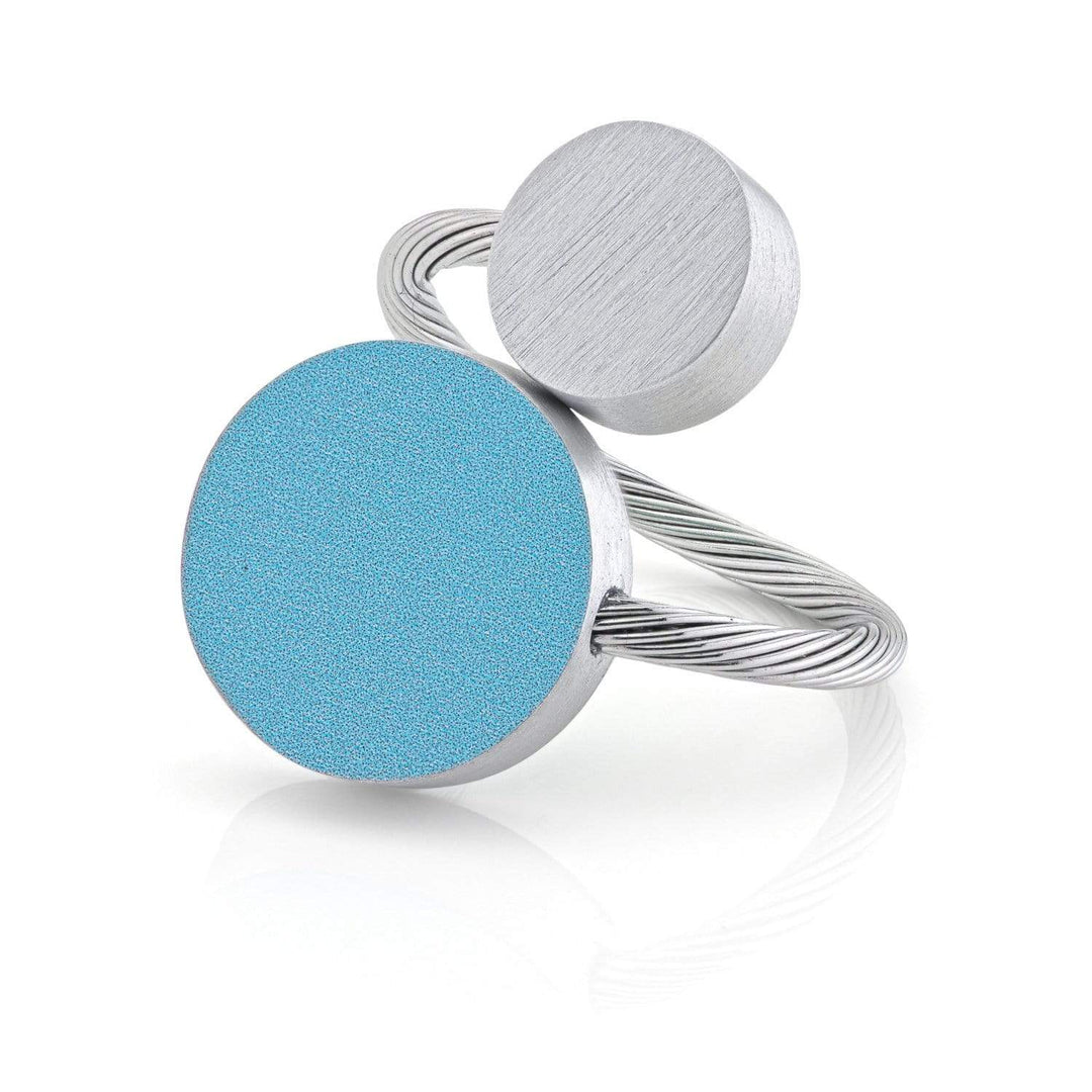Anello Due forme rotonde Blu R5B