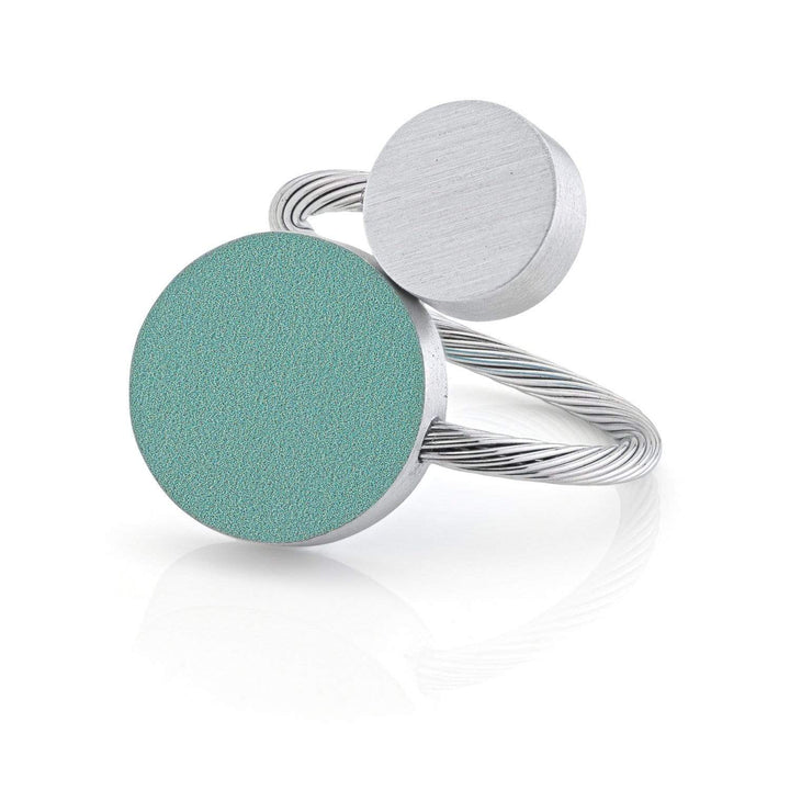 Anello Due forme rotonde Verde R5GR