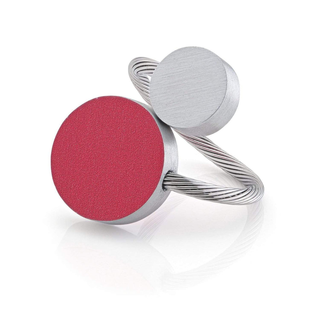Anello Due forme rotonde Rosso R5R