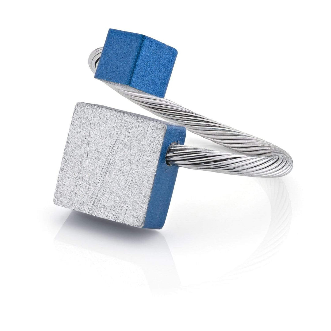 Anello quadrato e cubetto Blu fits most R7B