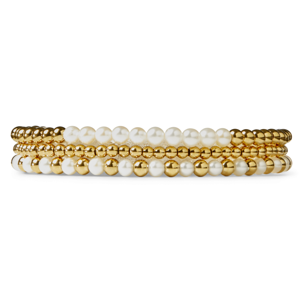 Yellow Gold Only - 3mm - Bracciale a Perline Donna