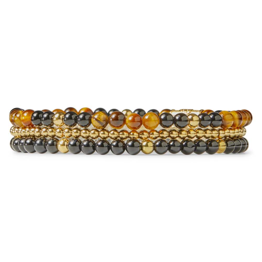 Black Panther - 18 ct oro giallo ionplated - 4mm - Bracciale con perline da donna