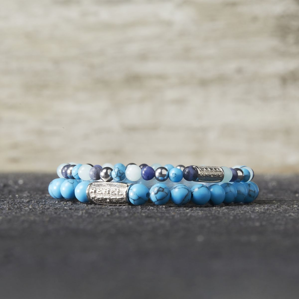 Blue Summer Vibes - 4mm - Bracciale di Perline da Donna