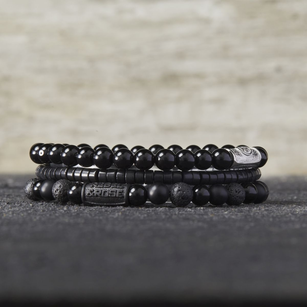 Slices - The Black Stone - 4mm - Bracciale da Uomo