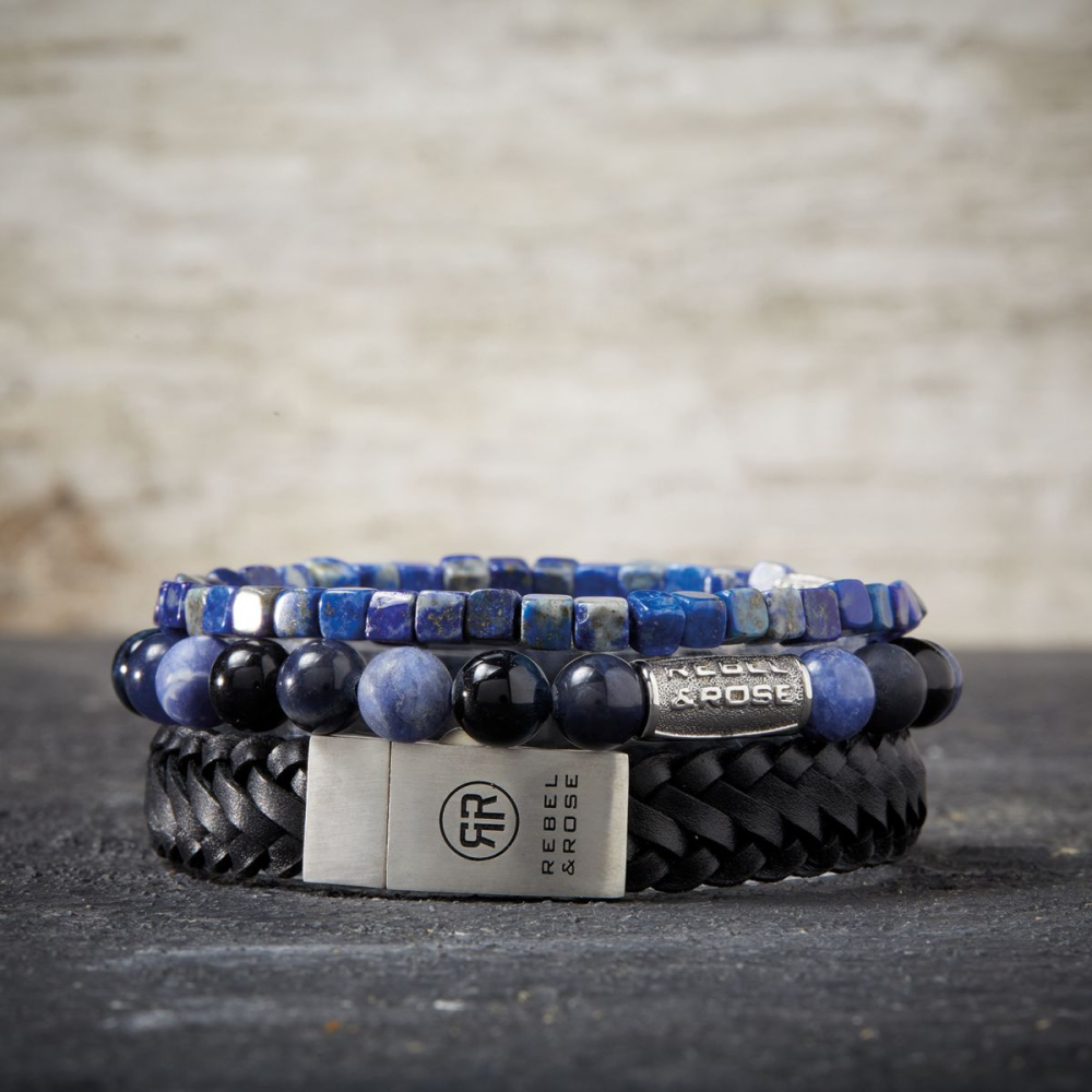 Roll The Dice - Lapis Lazuli - 4mm - Bracciale di Perline da Uomo