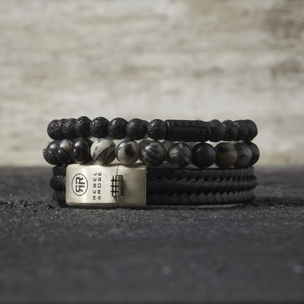 Black Moon - All-Black - 6mm - Bracciale a Perline Uomo