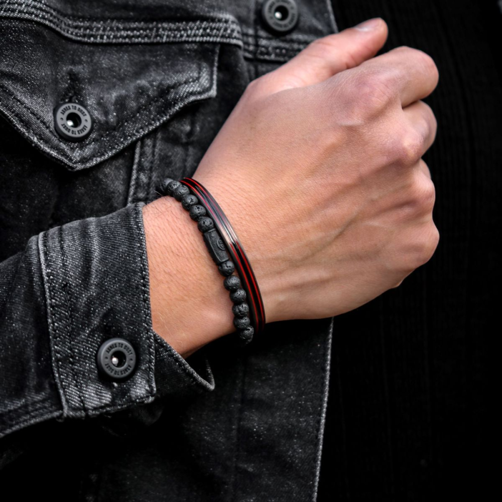 Black Moon - All-Black - 6mm - Bracciale a Perline Uomo