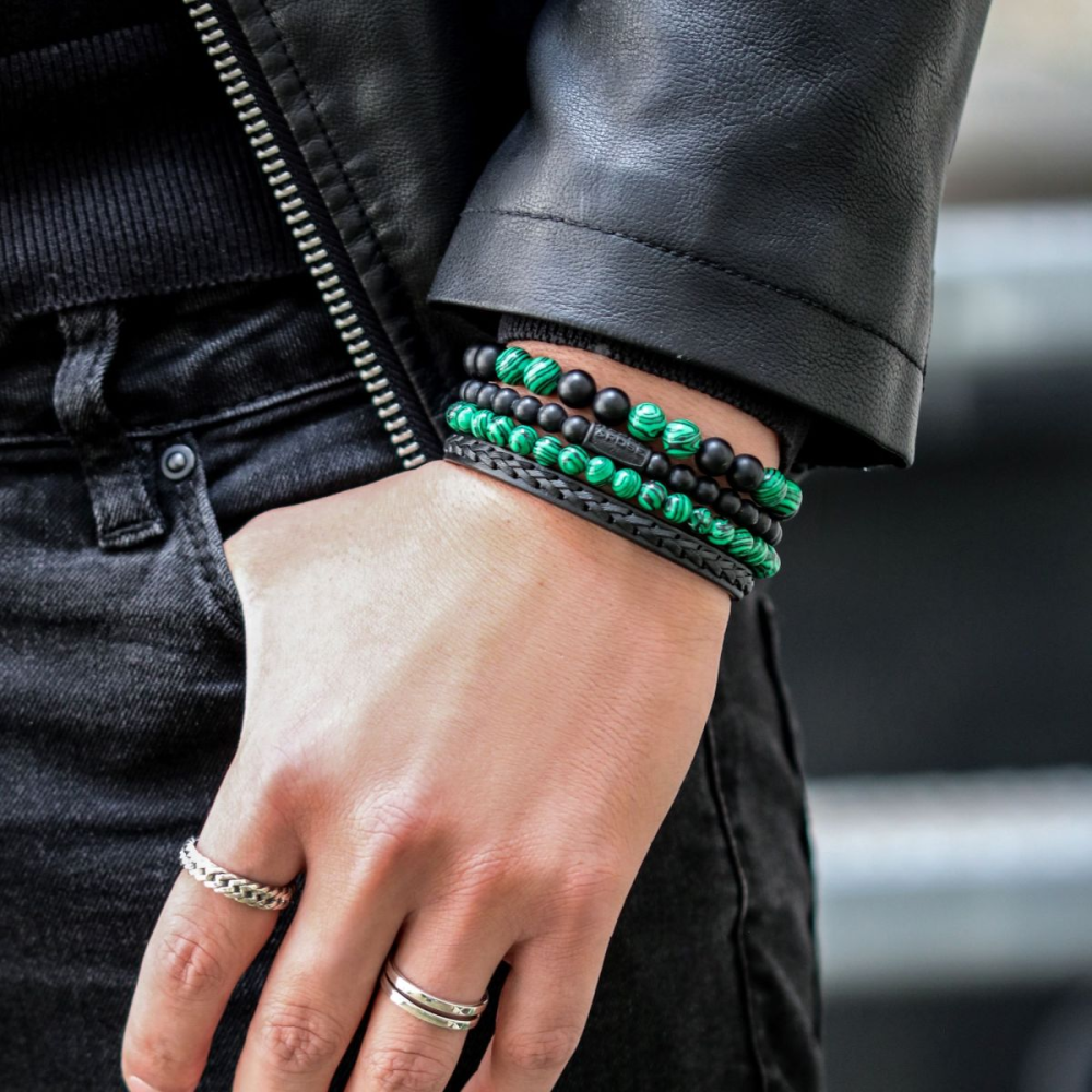 Mad Panther - All-Black - 6mm - Bracciale a Perline Uomo