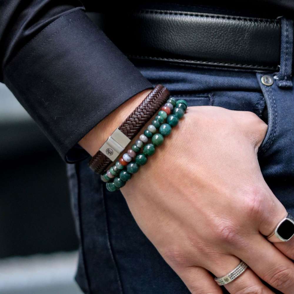 Indian Summer Round Slices - 6mm - Bracciale a Perline Uomo
