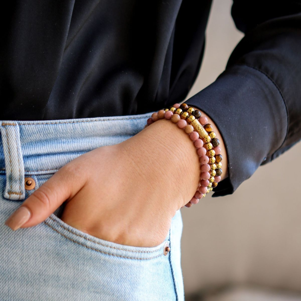 Rose Garden Gold - 6mm - Bracciale a Perline Donna