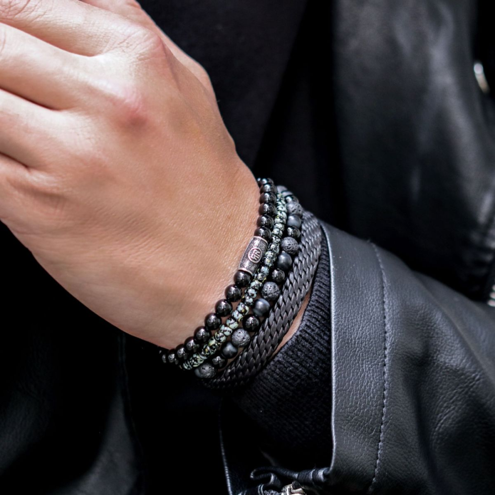 Black Velvet Vintage - 6mm - Bracciale a Perline Uomo