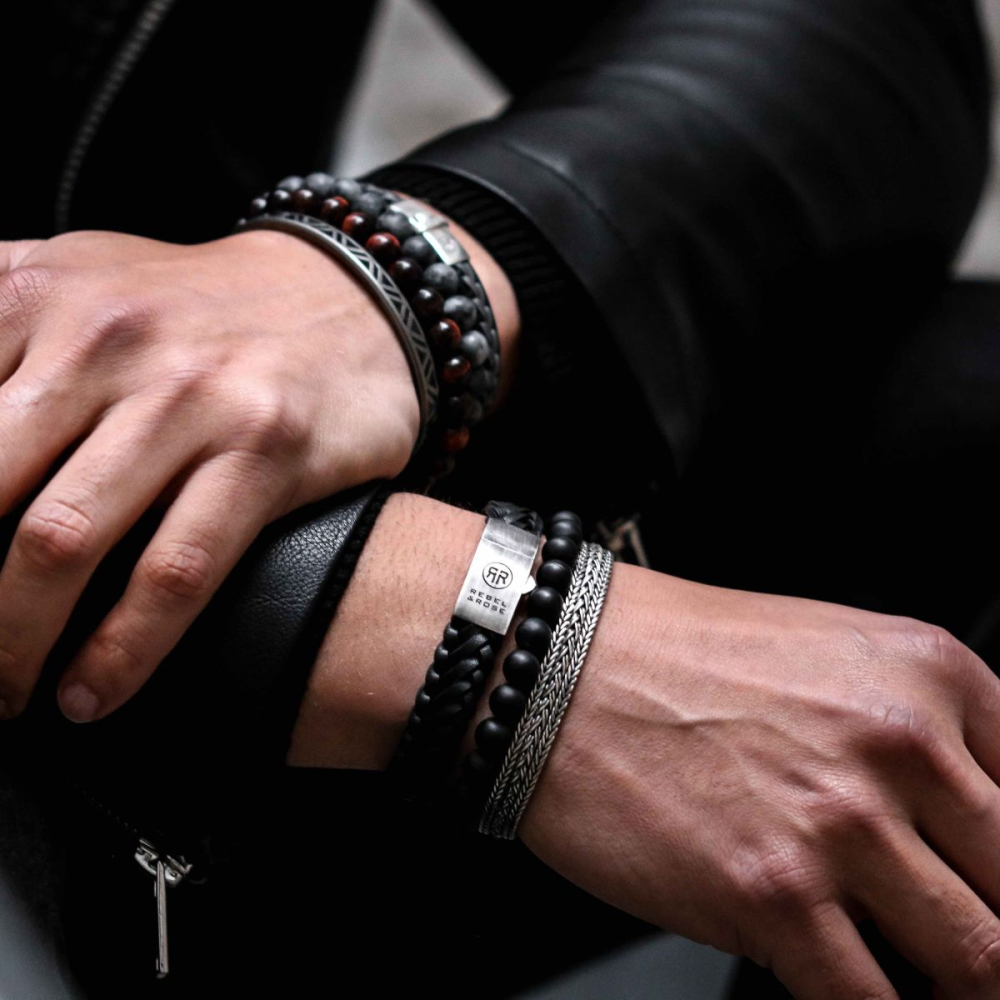 Mad Panther - 8mm - Bracciale a Perline da Uomo