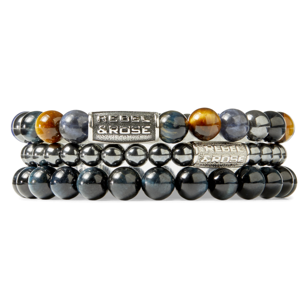 Tiger Blues - 8mm - Bracciale a Perline Uomo
