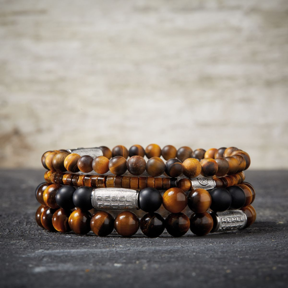 Matt Tiger Lily Twist - 8mm - Bracciale a Perline da Uomo
