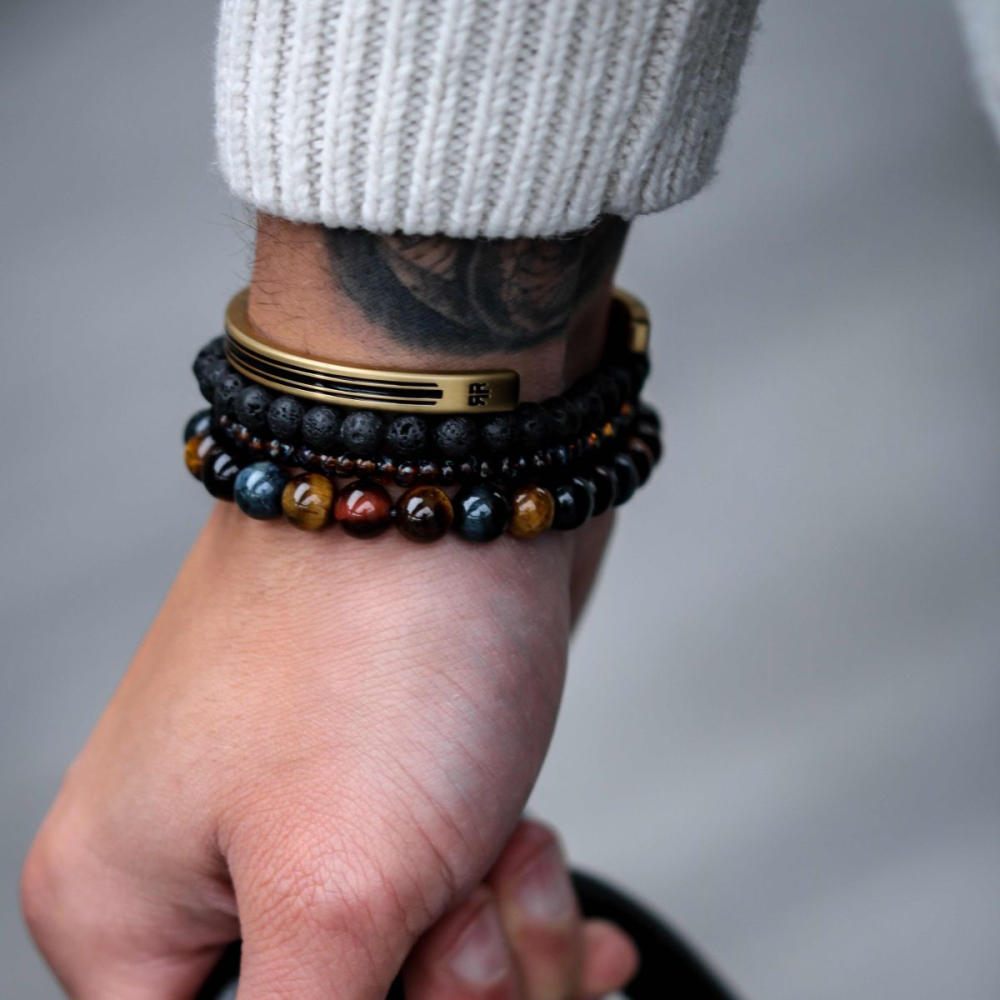 Who's afraid of the Tiger Vintage - 8mm - Bracciale a Perline Uomo