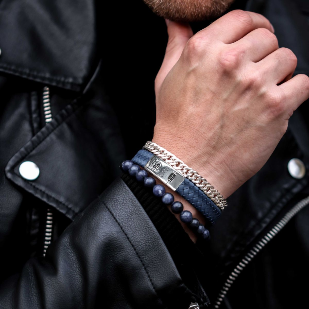Midnight Blue Vintage - 8mm - Bracciale a Perline Uomo