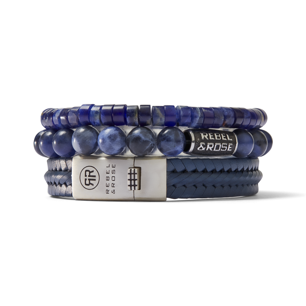 Ritorto 925 Blu Navy - Bracciale in Pelle da Uomo