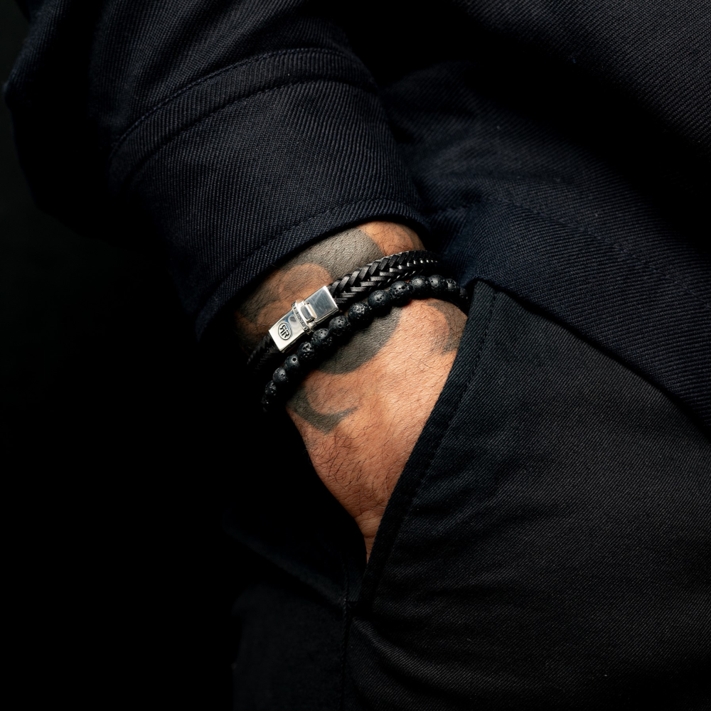 Black Moon - All-Black - 6mm - Bracciale a Perline Uomo