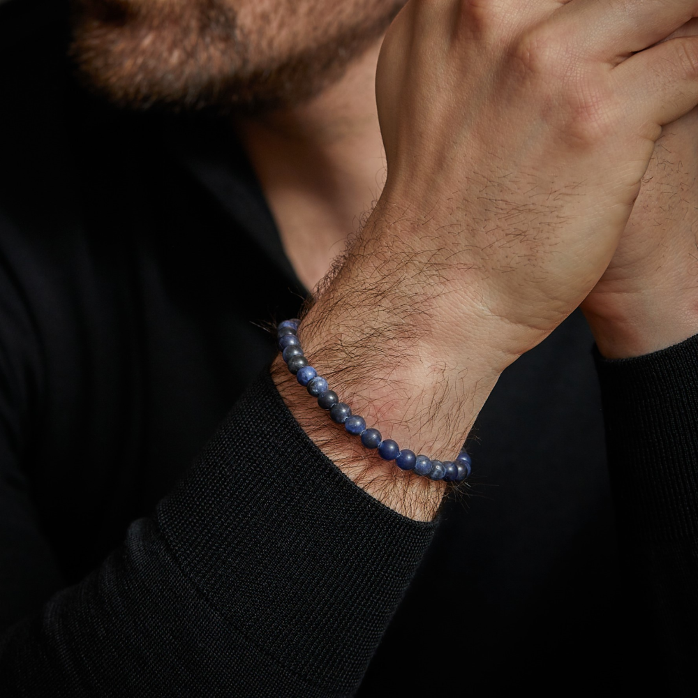 Midnight Blue Vintage - 6mm - Bracciale da Uomo