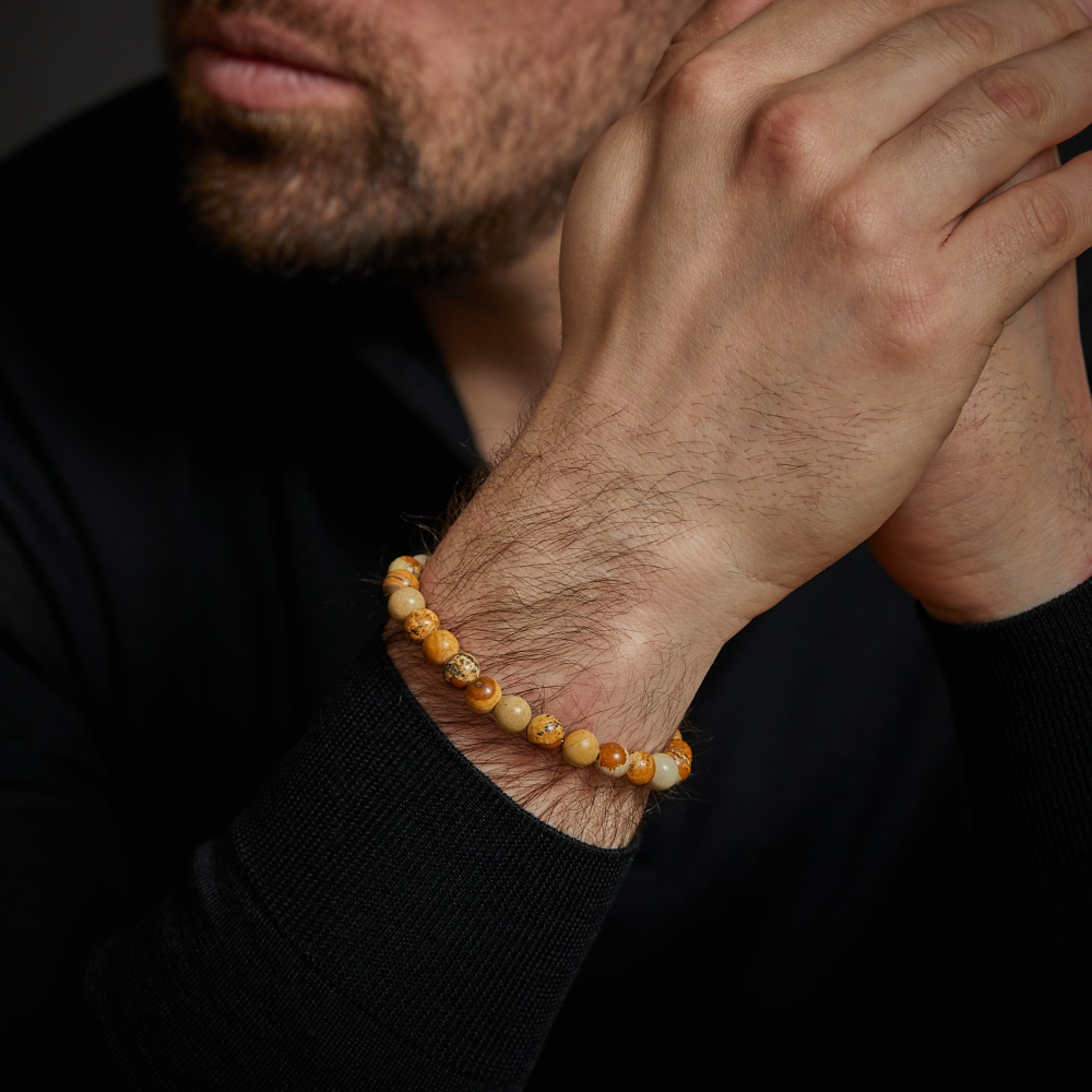 Woodstock - 8mm - Bracciale a Perline da Uomo