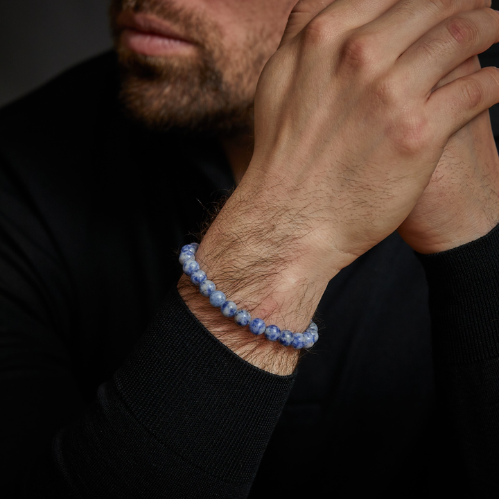 Dutch Delfts Blue - 8mm - Bracciale a Perline da Uomo