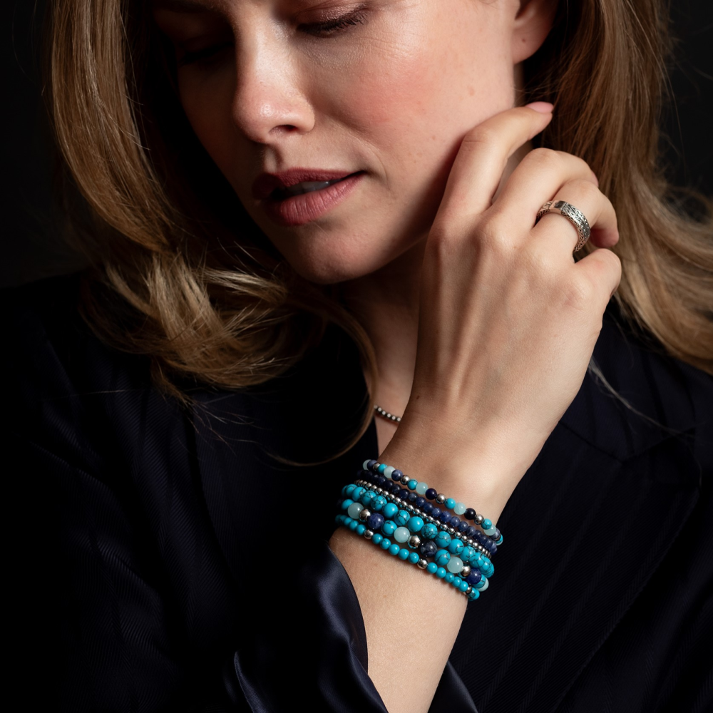 Turquoise Delight II - 4mm - Bracciale di Perline da Donna