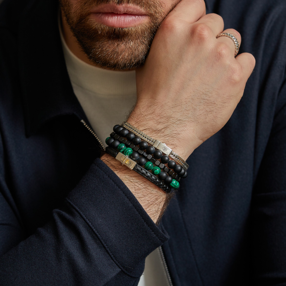 Mad Panther - All-Black - 8mm - Bracciale a Perline da Uomo