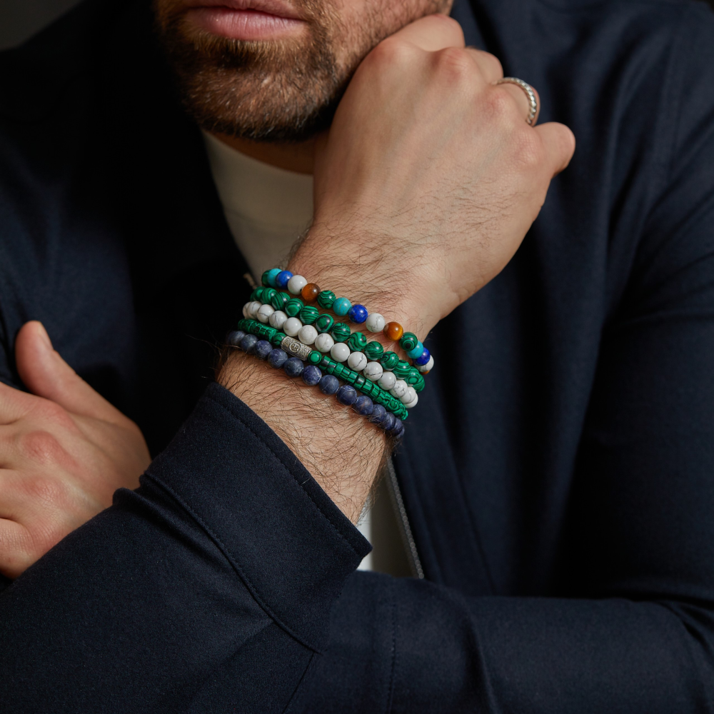 Matt Midnight - 8mm - Bracciale a Perline da Uomo