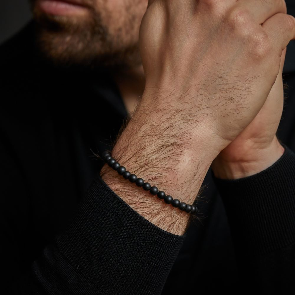 Mad Panther - All-Black - 6mm - Bracciale a Perline Uomo