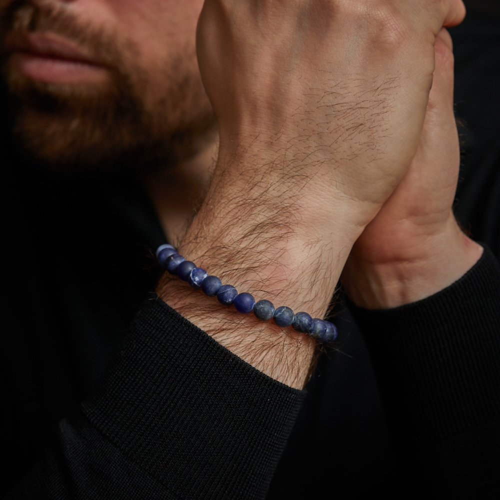 Matt Midnight - 8mm - Bracciale a Perline da Uomo