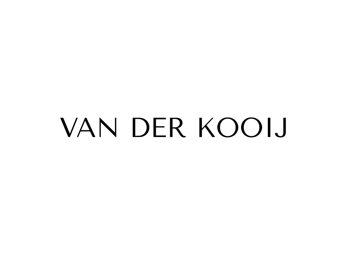 Carta regalo con il logo "Van der Kooij" su sfondo bianco.